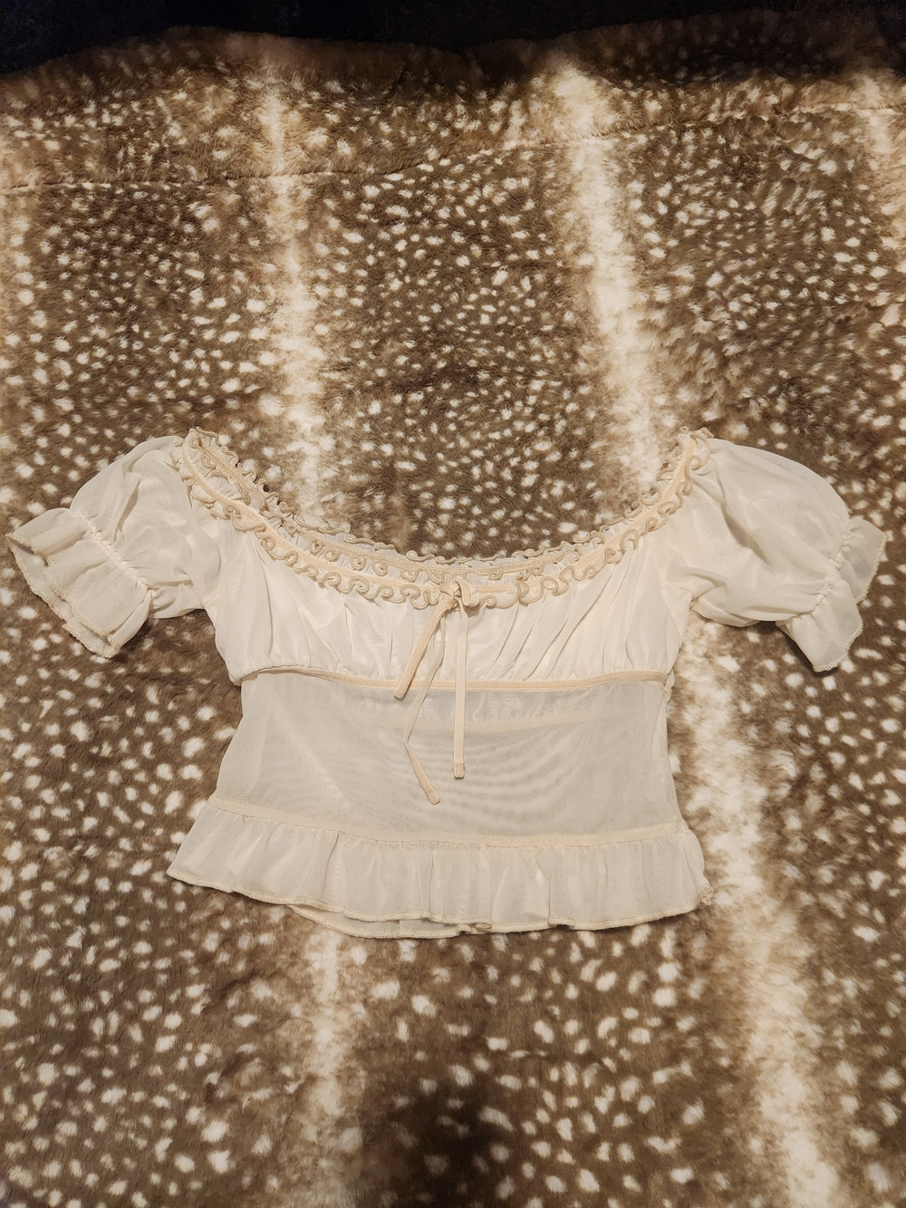 Urban Outfitters cream crop Top Milkmaid
